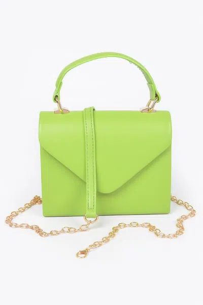 Fashnzfab Faux Leather Simple Handle Clutch In Multi