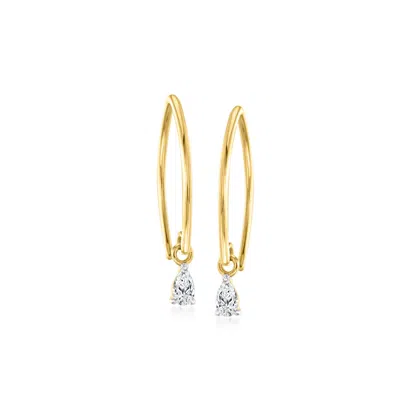 Rs Pure By Ross-simons Pear-shaped Lab-grown Diamond Drop Earrings In 14kt Yellow Gold In Gold