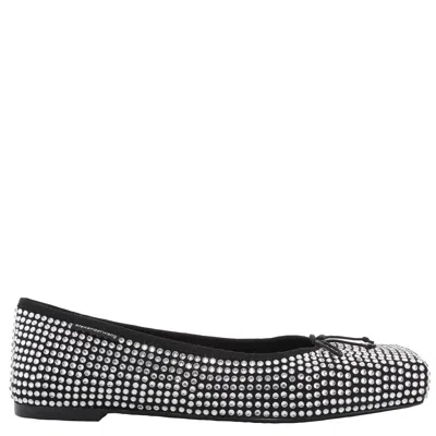 Alexander Wang T T By Alexander Wang Billie Crystal-embellished Ballet Flats In Black