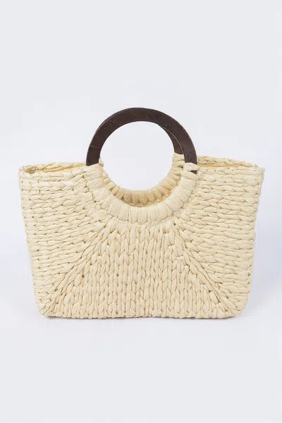 Fashnzfab Round Handle Straw Tote Bag In Multi