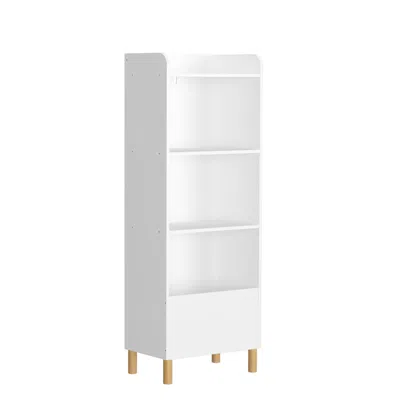 Hivvago Free Standing 4 Tier Kidâ€s Bookcase And Toy Storage Organizer In - White In White