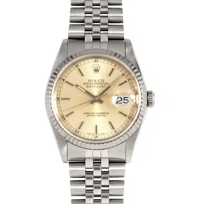 Pre-owned Rolex Datejust Stainless Steel Gold Wristwatch () In Multi