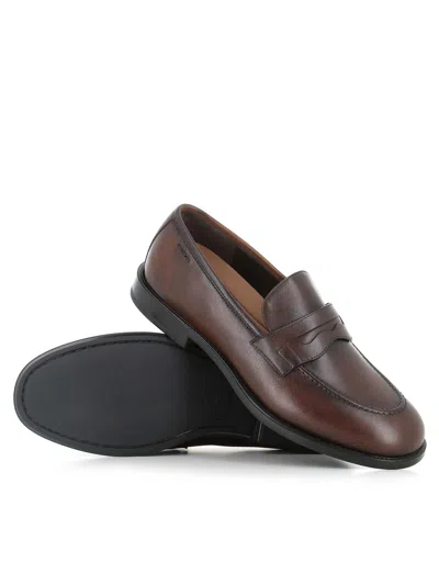 Alexander Hotto Penny Leather Loafers In Brown