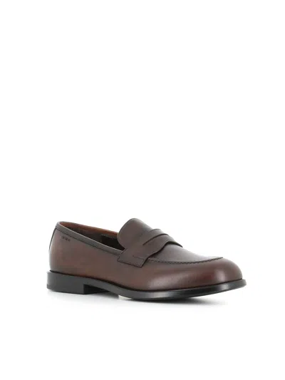 Alexander Hotto Penny Leather Loafers In Brown