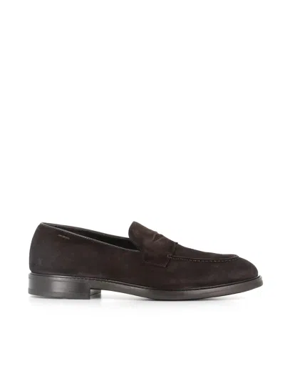 Alexander Hotto Penny Suede Loafers In Brown