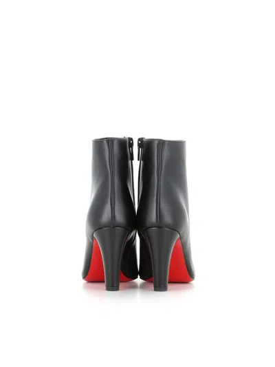Christian Louboutin Vibella Leather Red Sole Ankle Booties In Black