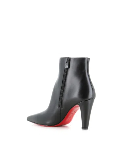 Christian Louboutin Vibella Leather Red Sole Ankle Booties In Black