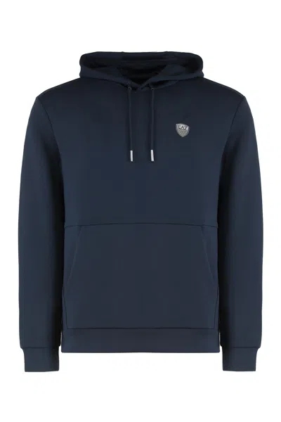 Ea7 Hooded Sweatshirt In Blue