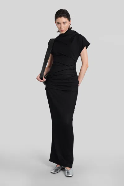 Entire Studios Flap Draped Short-sleeve Top In Black