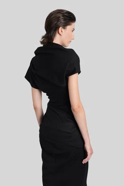 Entire Studios Flap Draped Short-sleeve Top In Black