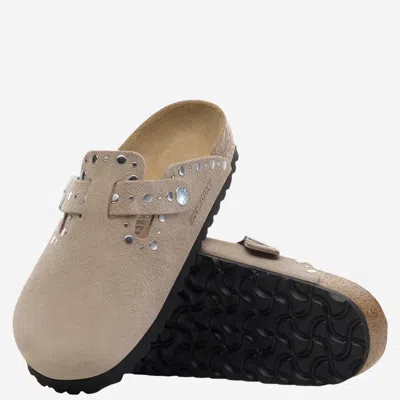 Birkenstock Beige Slip-on Sandals With Adjustable Buckle In Neutral