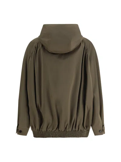 Marni Hooded Bomber Jacket In Green