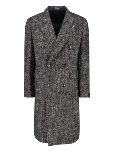 Tagliatore Double-breasted Jacket Featuring Button Detailing In Gray