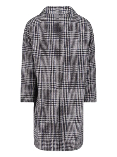 Tagliatore Classic Houndstooth Pattern Jacket With Structured Collar And Matching Belt In Gray