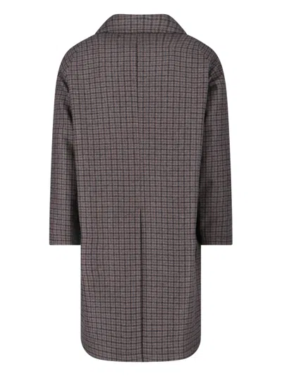 Tagliatore Houndstooth Pattern Jacket With Structured Collar And Flap Pockets In Gray