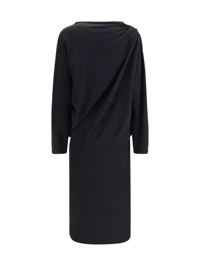 Fabiana Filippi Midi Dress With Gold Detail In Black