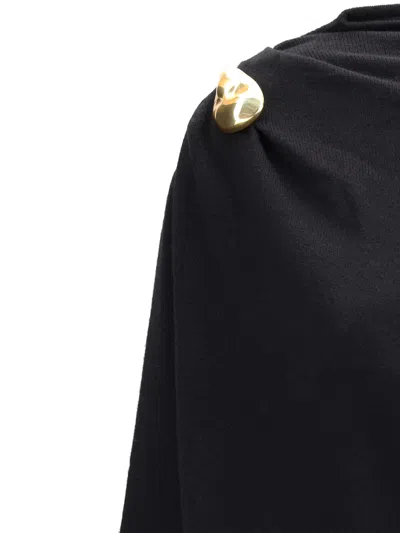 Fabiana Filippi Midi Dress With Gold Detail In Black