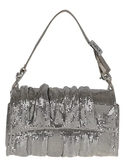 Benedetta Bruzziches Adjustable Chain Shoulder Bag Iris Mercury In Silver