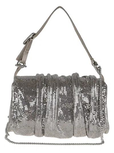 Benedetta Bruzziches Adjustable Chain Shoulder Bag Iris Mercury In Silver