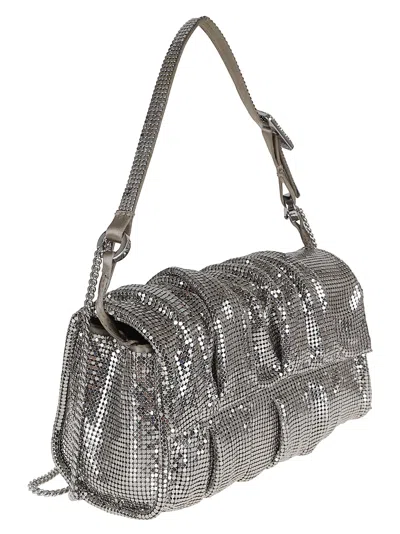 Benedetta Bruzziches Adjustable Chain Shoulder Bag Iris Mercury In Silver