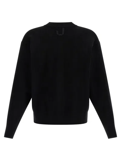 Jacquemus Men Black V-neck Cardigan With J Logo On The Back In Wool Man