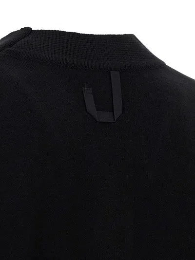 Jacquemus Men Black V-neck Cardigan With J Logo On The Back In Wool Man