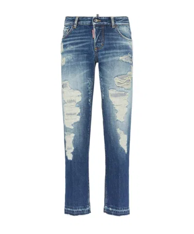 Dsquared2 Belt Loop Jeans In Blue