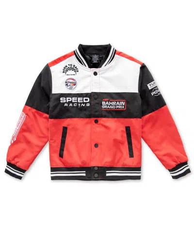 Ring Of Fire Big Boys Buz Racing Varsity Jacket In Red