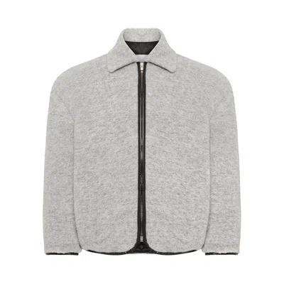 Pre-owned Jw Anderson Contrast Trim Casual Jacket 'light Grey Melange' | Men's Size M In Gray