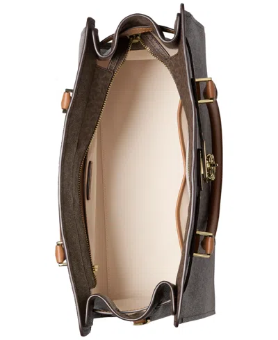 Michael Kors Hamilton Moderne Large Signature Logo Satchel In Brown