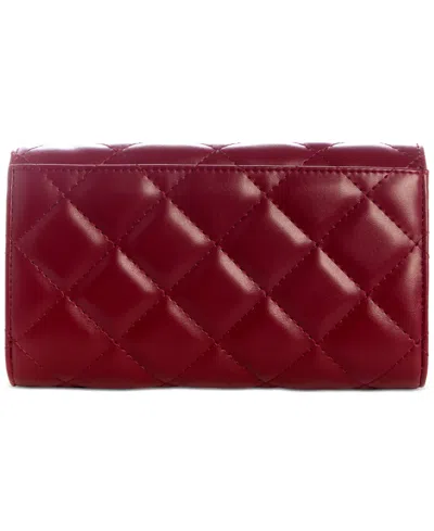 Guess Tinsley Quilted Phone Organizer Wristlet In Burgundy