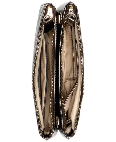 Guess Tinsley Quilted Three Compartment Crossbody In Brown