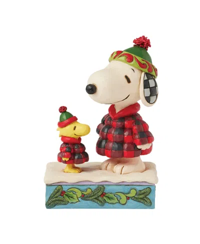 Jim Shore Snoopy And Woodstock Puffer Figurine In Multi