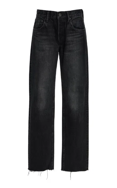 Moussy Vintage Glencoe High-rise Straight-leg Jeans In Black