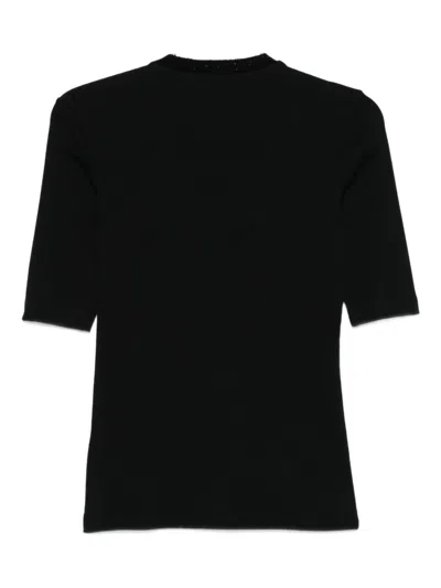 Fabiana Filippi Short Sleeve Sweater In Black