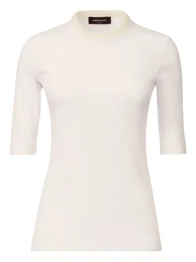 Fabiana Filippi Fitted Cotton Top Ribbed Texture In White