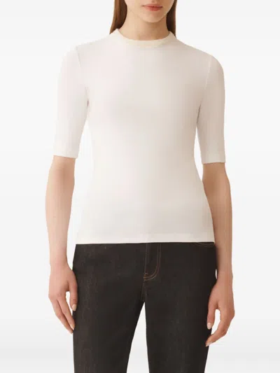 Fabiana Filippi Fitted Cotton Top Ribbed Texture In White
