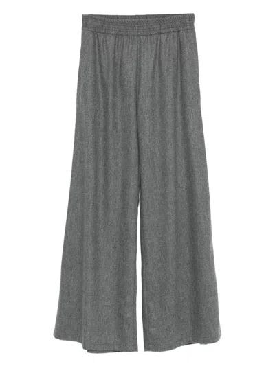 Fabiana Filippi Comfortable Wide-leg Trousers Elastic Waistband In Gray