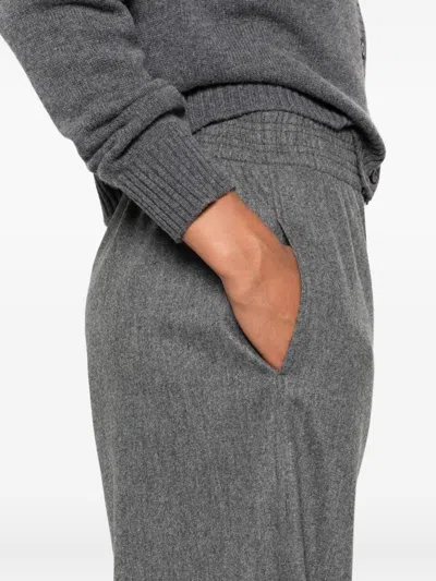 Fabiana Filippi Comfortable Wide-leg Trousers Elastic Waistband In Gray