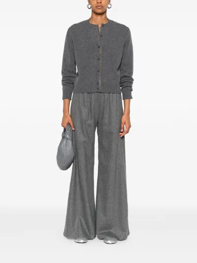 Fabiana Filippi Comfortable Wide-leg Trousers Elastic Waistband In Gray