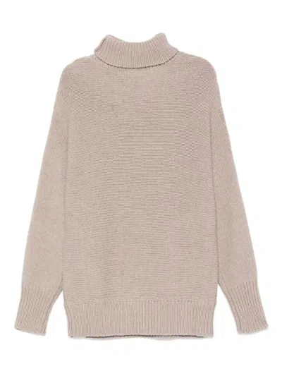 Alysi Wool Turtle-neck Jumper In Sand