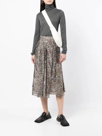 Brunello Cucinelli Luxe Cashmere Silk Turtleneck Sweater In Gray