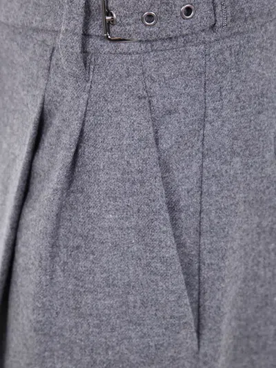 Brunello Cucinelli Suits Wide Leg Pants Clothing In Gray