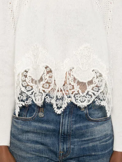 Ermanno Scervino Cashmere Crewneck Sweater In Animal Print