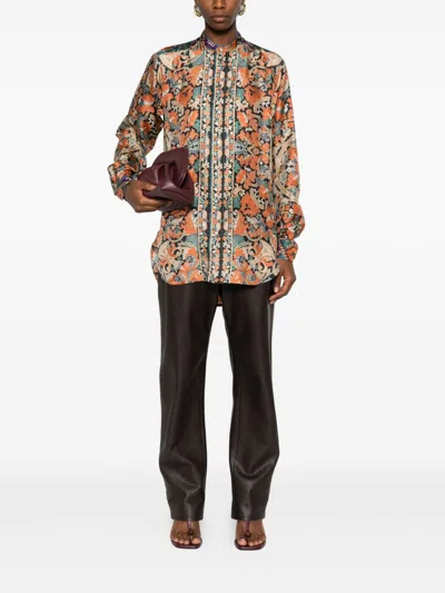 Pierre-louis Mascia Pierre Louis Mascia Printed Silk Shirt In Multi