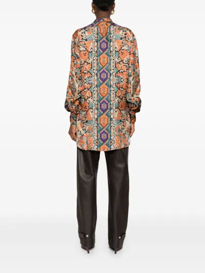 Pierre-louis Mascia Pierre Louis Mascia Printed Silk Shirt In Multi