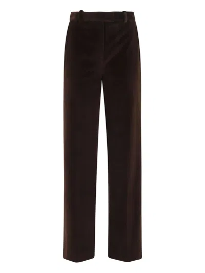 Circolo 1901 Wide-leg Cotton Trousers Featuring Pockets In Burgundy