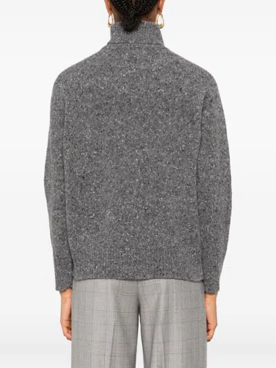 Beyou Long-sleeve Turtleneck Sweater In Gray