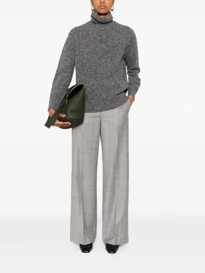 Beyou Long-sleeve Turtleneck Sweater In Gray