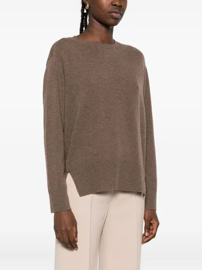Beyou Cashmere Crewneck Sweater In Brown